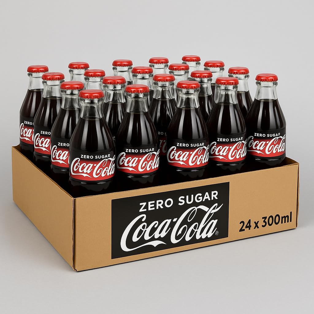 Coca-Cola ロゴ入りガラスグラス 約300ml60s Coca-Cola Zero Sugar - 24 x 300ml Glass Bottles : Amazon.co.za